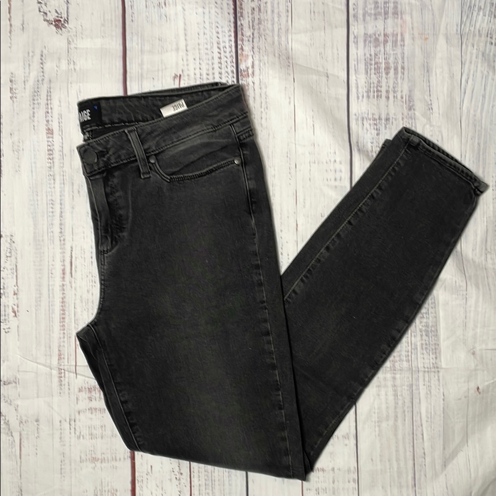 PAIGE Black Skinny Jeans Stretchy Denim - Picture 6 of 11